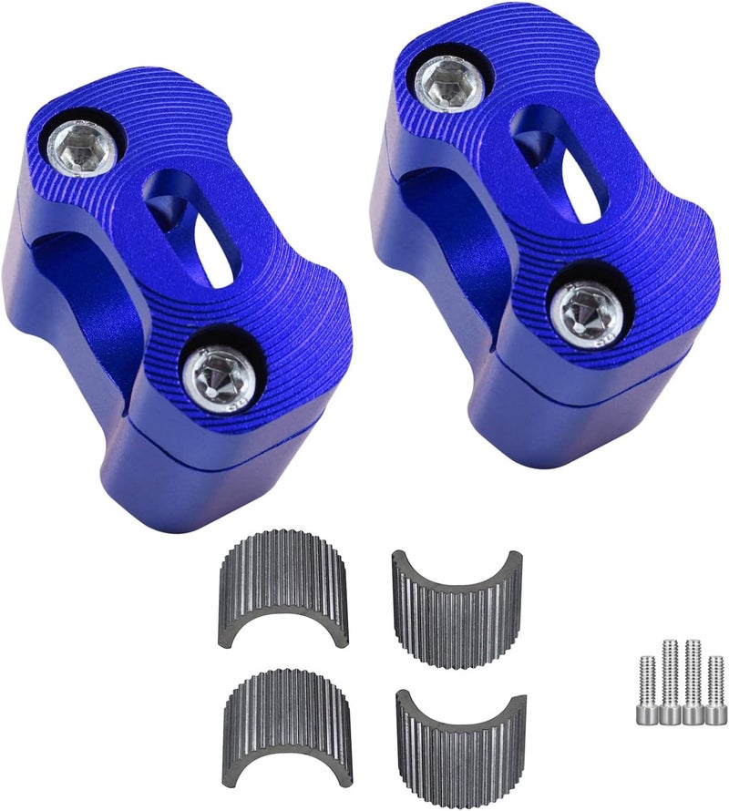 Adsspro Universal Motorcycle 1-1/8"(28mm) 7/8" (22mm) CNC Aluminum Handlebar Handle Risers Adjustable Fat Bar Mount Clamps For EXC KLX KXF YZF CRF XR SX SXF YZ Motorbike Dirt Pit Bike (Blue) - Image 1